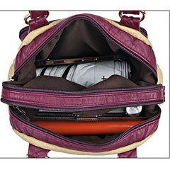 Vintage Leather Crossbody Bag for Women - Casual Messenger Sling Handbag