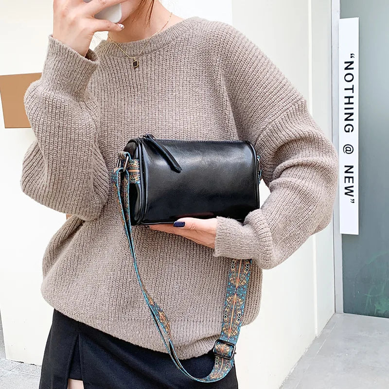 Vintage Oil Wax Leather Tote Shoulder Handbag