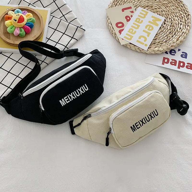 Canvas Small Bag Female Hip Hop Crossbody Bag