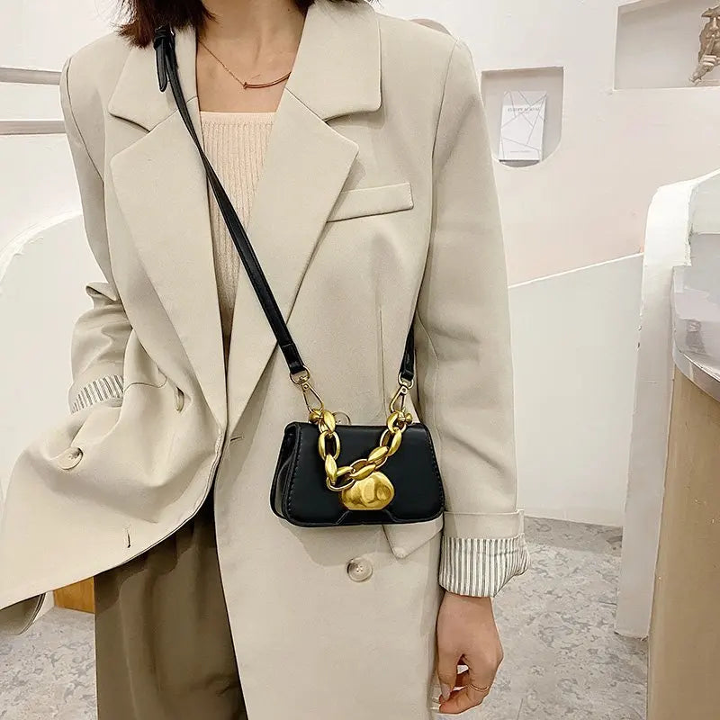 Chain Sense Shoulder Bag for Women PU Messenger Bag Lipstick Bags