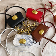 Chain Sense Shoulder Bag for Women PU Messenger Bag Lipstick Bags