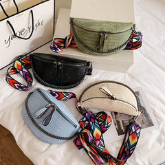 Crocodile Pattern PU Leather Belt Waist Bag for Women
