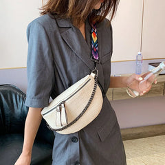 Crocodile Pattern PU Leather Belt Waist Bag for Women