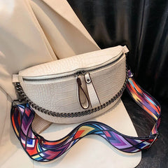 Crocodile Pattern PU Leather Belt Waist Bag for Women