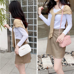 Lingge Embroidery Crossbody Bag Women Tassel