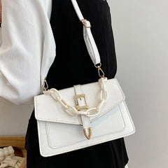 Women Chain Flap Square Bags PU Leather Shoulder Messenger Bags