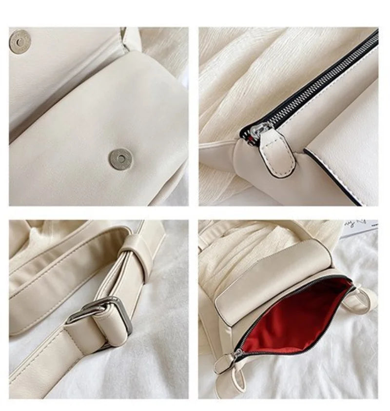 Leather Chest Bag Women Casual Waist Bags Travel Small Shoulder Bag