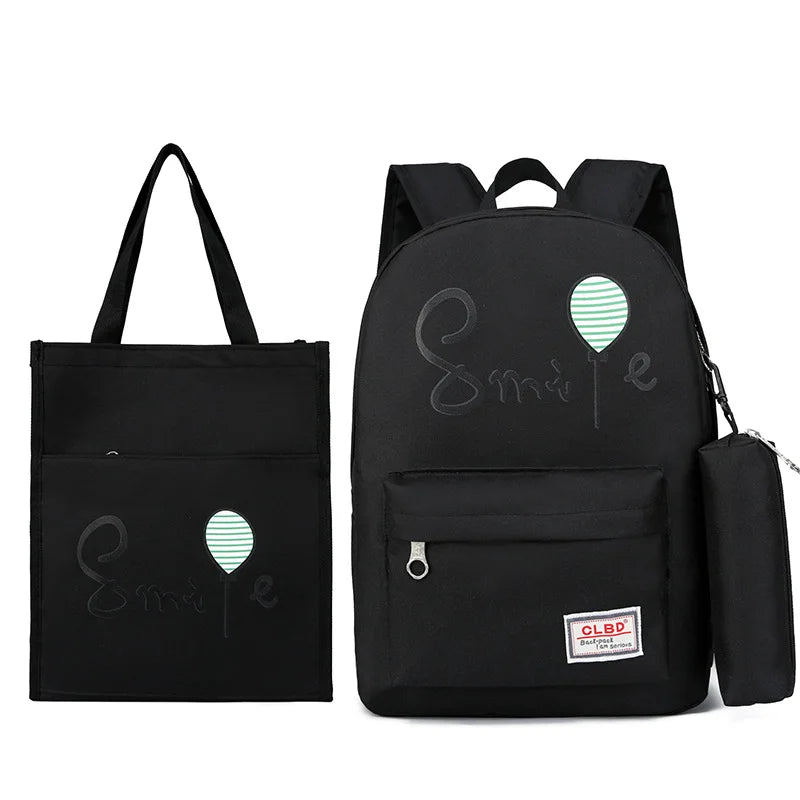 Children School Bags Cartoon Balloon Printing Boys and Girls Canvas Backpack