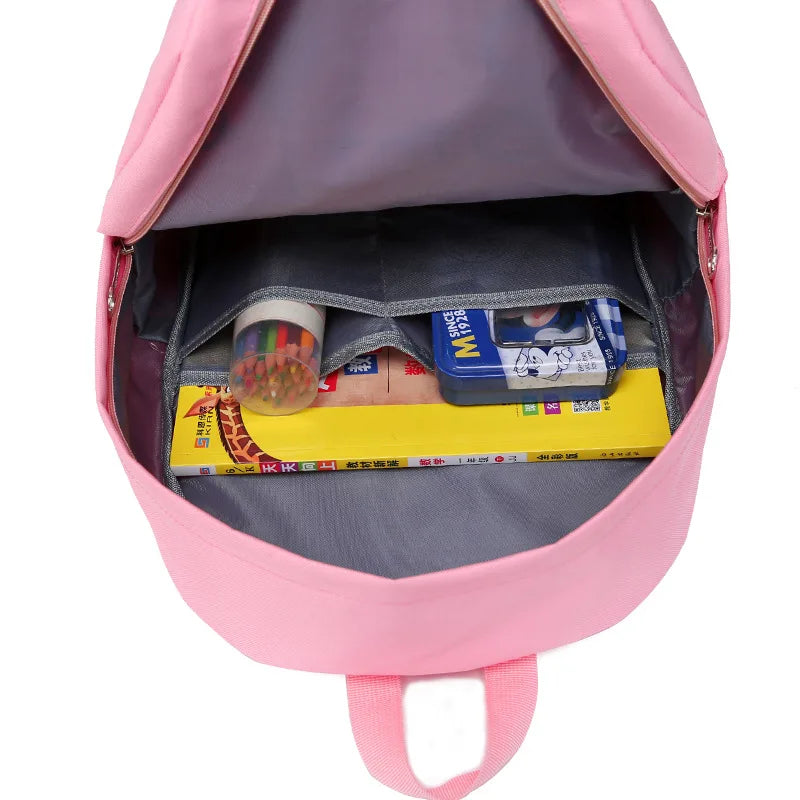 Children School Bags Cartoon Balloon Printing Boys and Girls Canvas Backpack