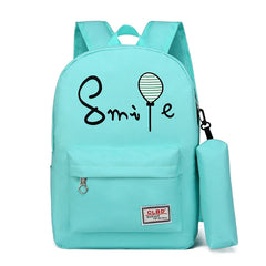 Children School Bags Cartoon Balloon Printing Boys and Girls Canvas Backpack