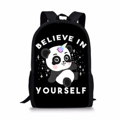 Children's Backpack Panda Unicorn Pattern Students School Bag