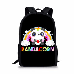 Children's Backpack Panda Unicorn Pattern Students School Bag