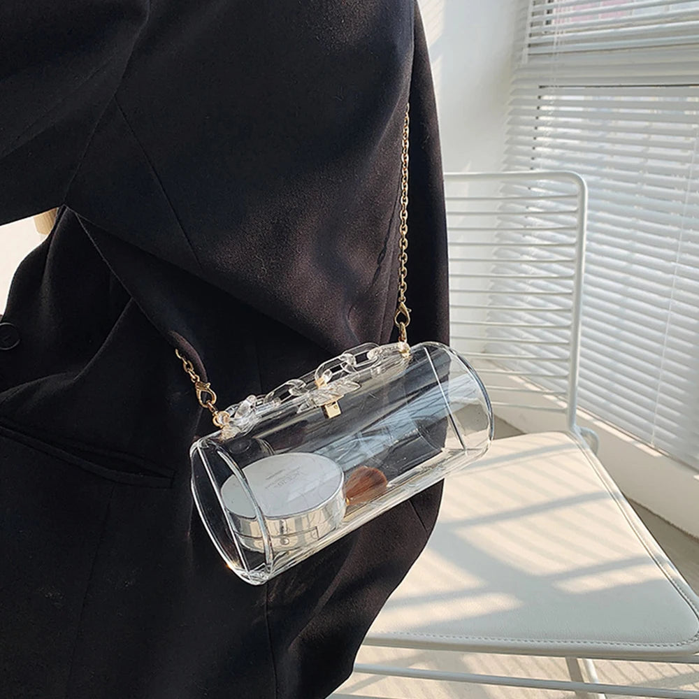 Clear Acrylic Box Shoulder Bag Transparent Women's Handbag