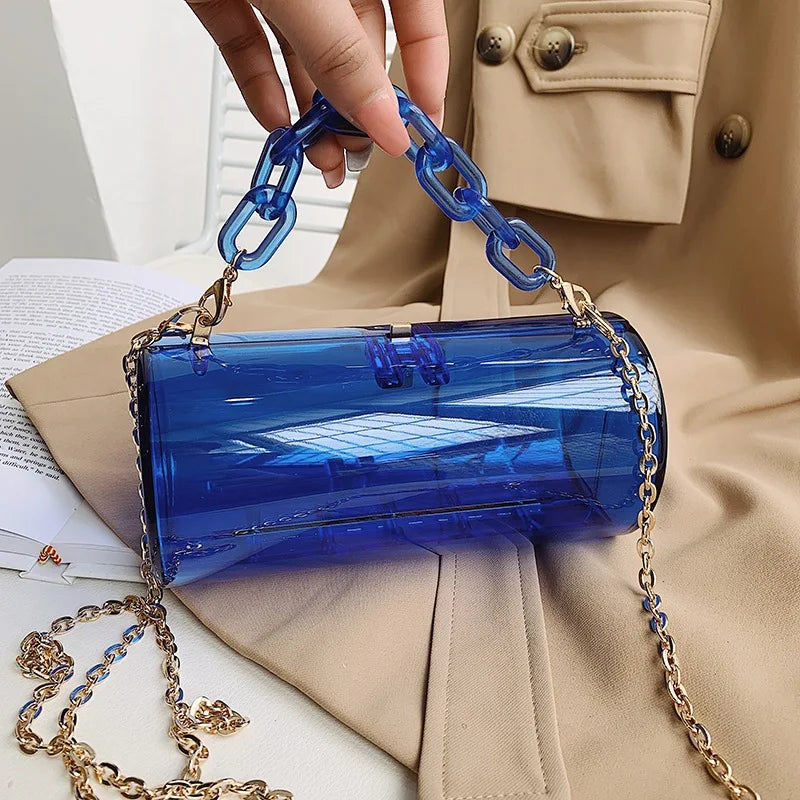 Clear Acrylic Box Shoulder Bag Transparent Women's Handbag