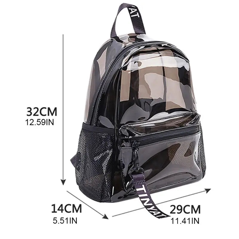 Clear PVC Women Backpack Transparent School Bag for Girls