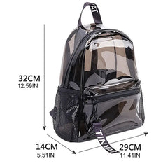 Clear PVC Women Backpack Transparent School Bag for Girls