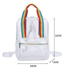 Transparent Backpack for College Students Women Waterproof Schoolbag