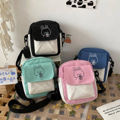Women's Cartoon Printing Crossbody Shoulder Bag Mini Handbag Flap Purse
