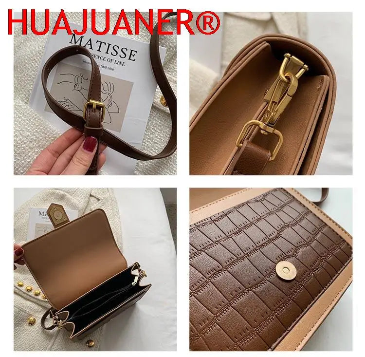 Leather Crossbody Bags For Women Stone Pattern Cross Body Bag