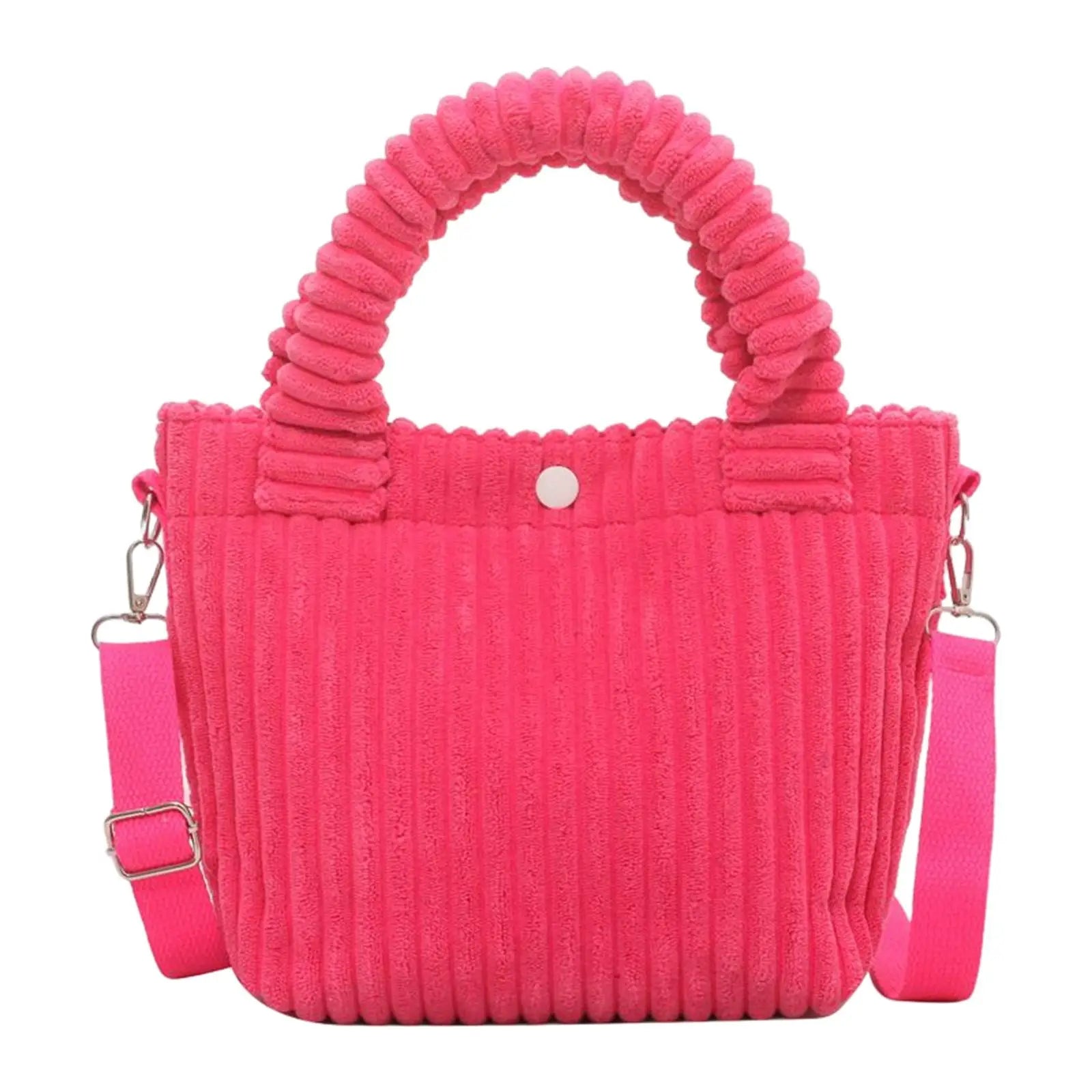 Corduroy Tote Bag Shopping Travel Handbags Shoulder Bags