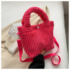 Women's Corduroy Bucket Bag Shoulder Purse