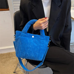 Corduroy Women's Bucket Shoulder Bag Handbag