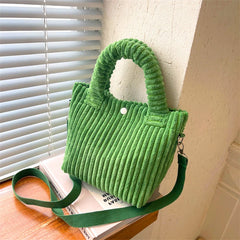 Women's Corduroy Bucket Bag Handbag Purse Crossbody