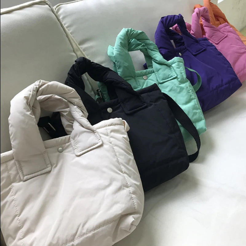 Cotton Padded Bags Small Candy Women Shoulder Bag Lady Tote Handbags Crossbody