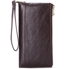 Cowhide Men Clutch Wallets Leather Long Purses Business Large Capacity Wallet