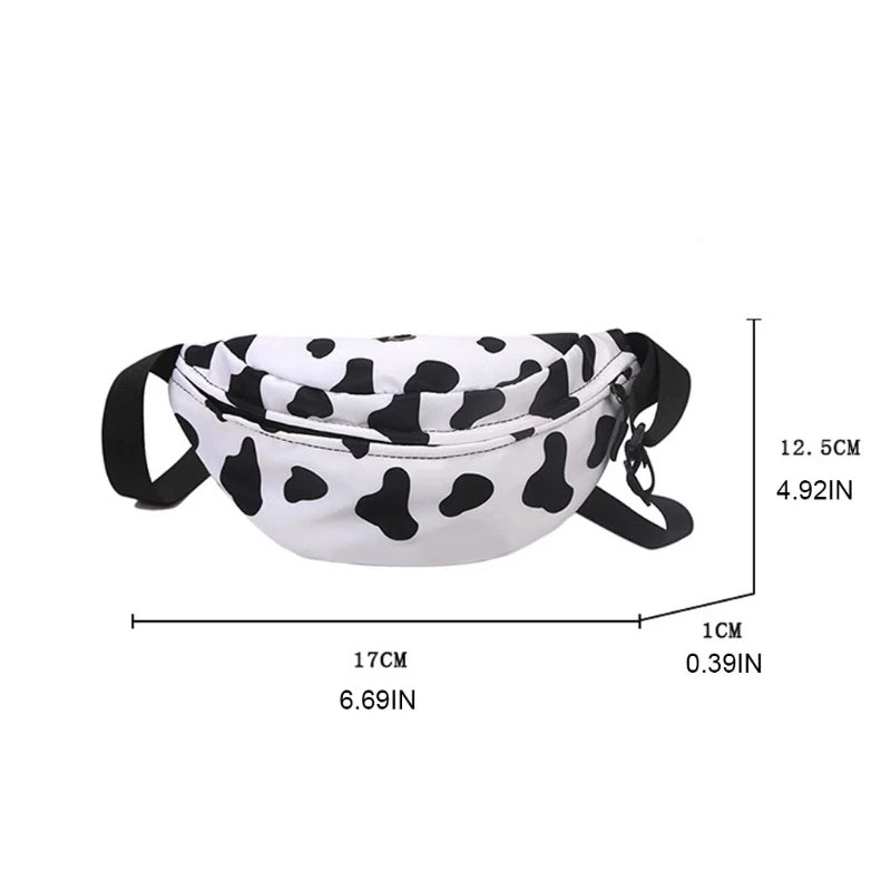 Cows Print Waist Pack Fanny Pack for Women Girls Adjustable Hip Pack
