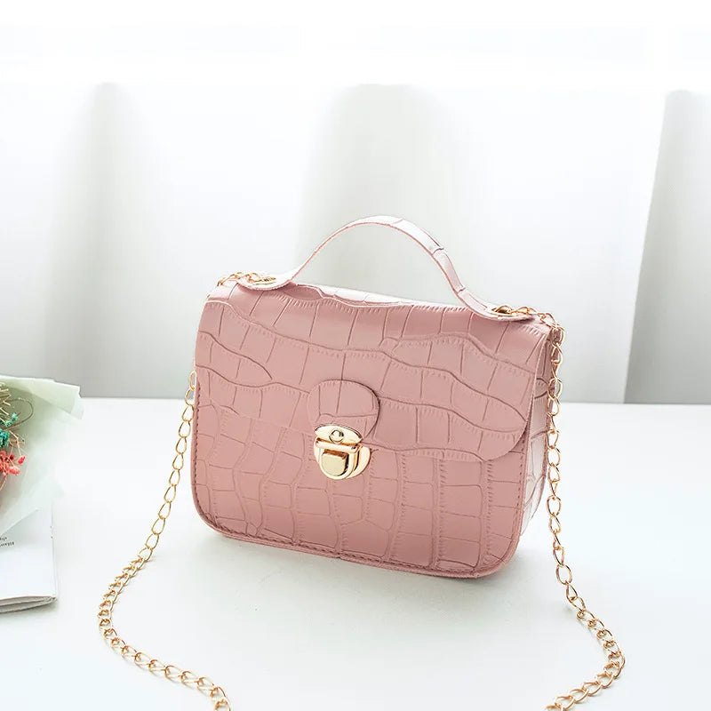 Crocodile Pattern Small Chain Handbag