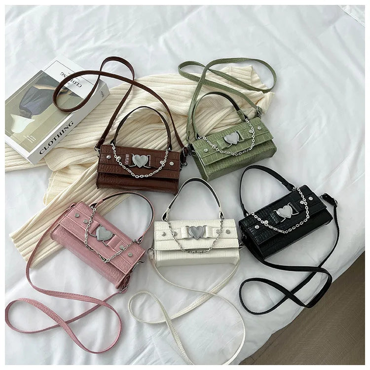 Crocodile Pattern Women Shoulder Messenger Bag Chain Vintage Ladies Purse