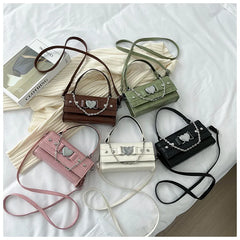 Crocodile Pattern Women Shoulder Messenger Bag Chain Vintage Ladies Purse