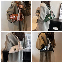 Crocodile Pattern Shoulder Bag