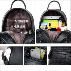 Crocodile Women Backpack Small Schoolbags for Girls Daypack Bagpack