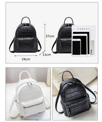 Crocodile Women Backpack Small Schoolbags for Girls Daypack Bagpack
