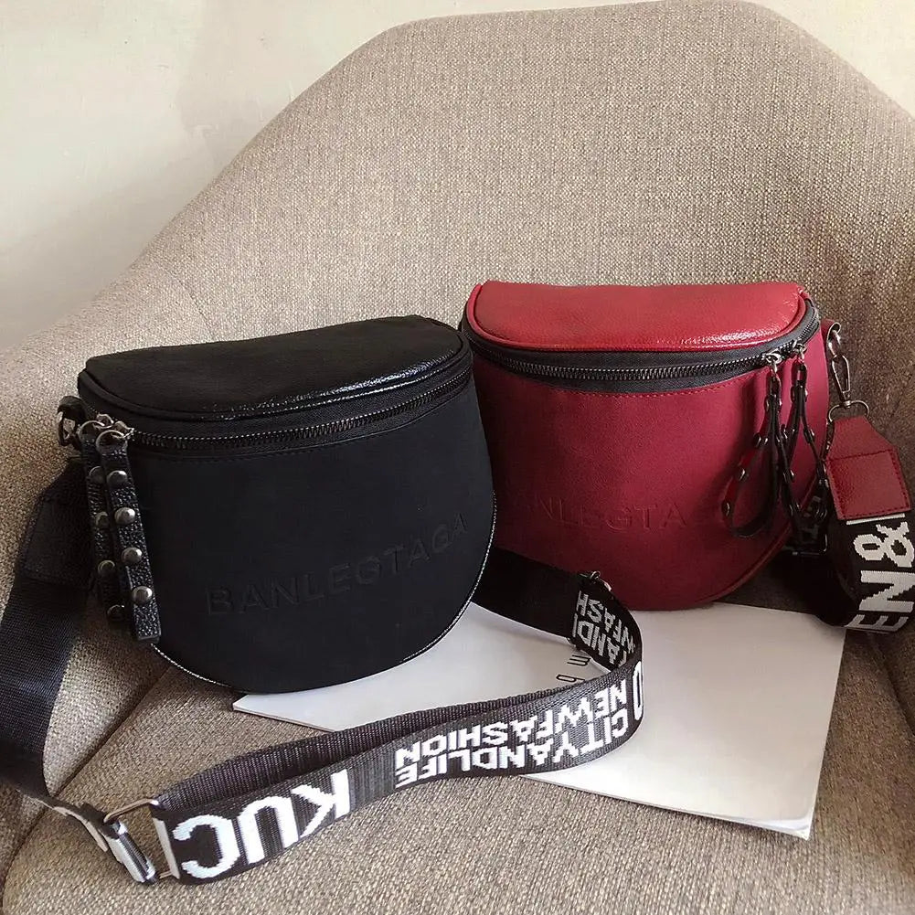 Women's PU Leather Crossbody Bag Messenger Saddle Shoulder Purse