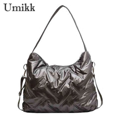 Quilted Crossbody Bag Cotton Padded Satchel