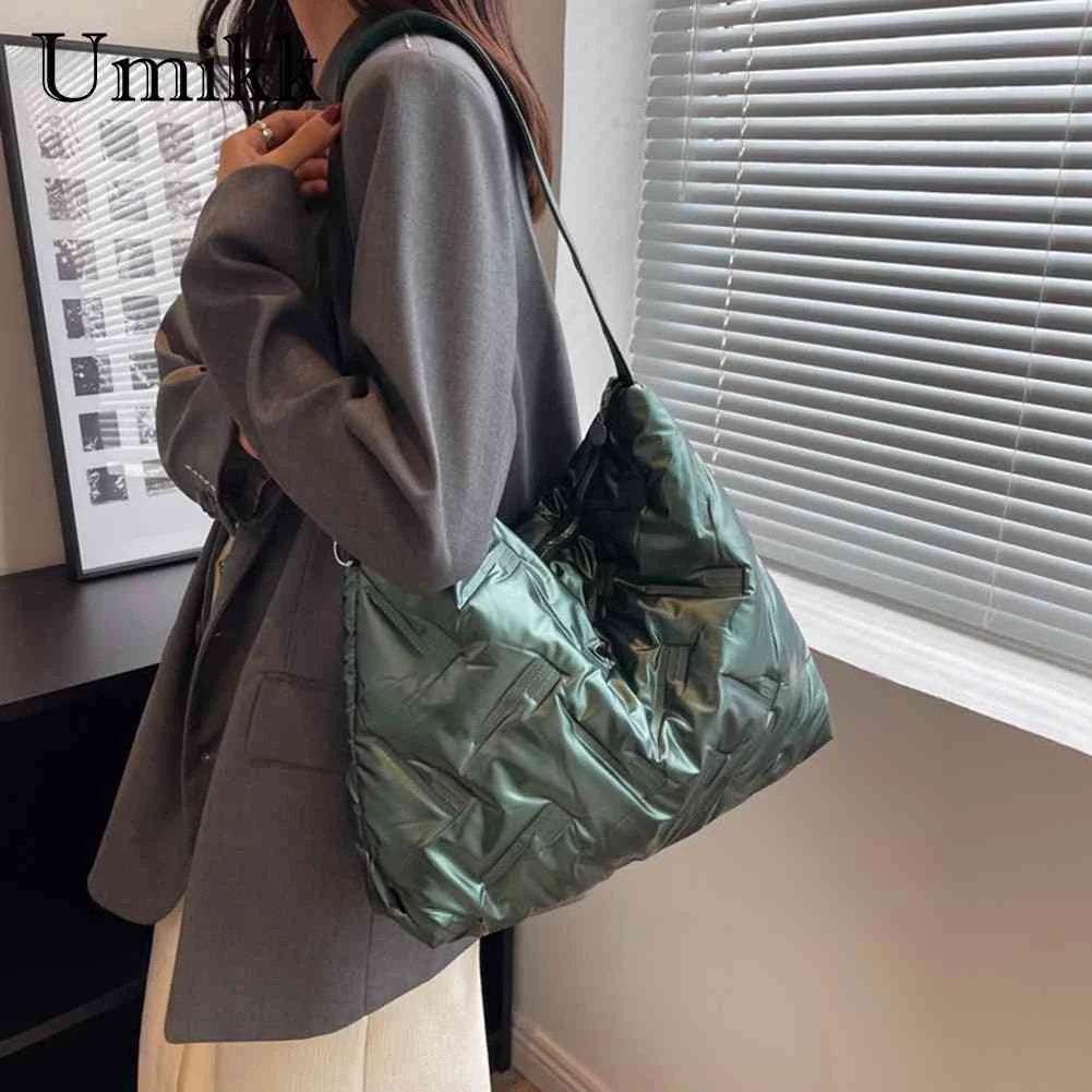 Quilted Crossbody Bag Cotton Padded Satchel