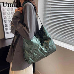 Quilted Crossbody Bag Cotton Padded Satchel