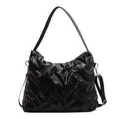 Quilted Crossbody Bag Cotton Padded Satchel