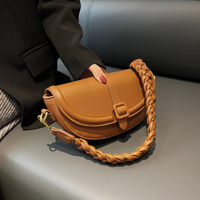 Women's Western Style Crossbody Bag Small Square Texture Messenger Handbag