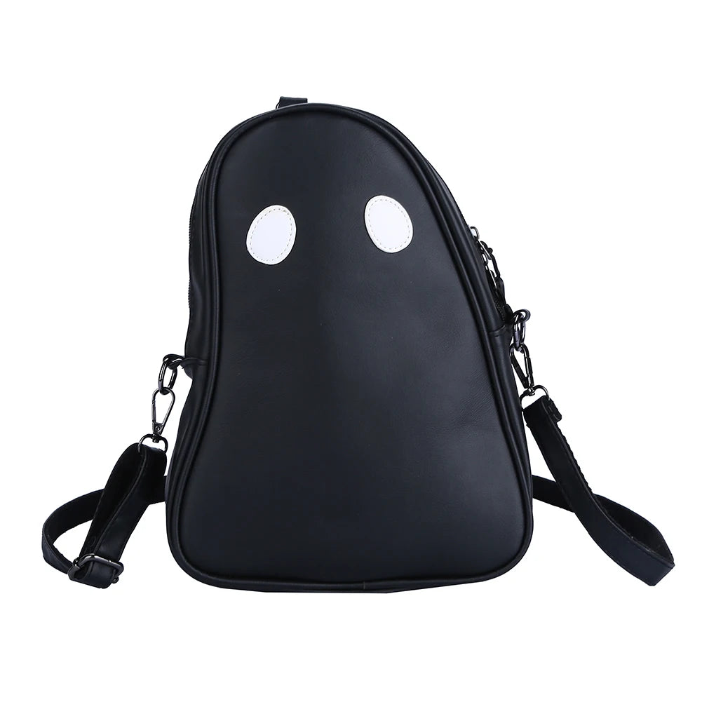 Funny Devil Ghost Crossbody Bag PU Leather Small Zipper Travel