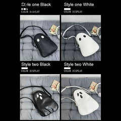 Devil Ghost Funny Crossbody Handbag PU Leather Small Zipper Travel for Women