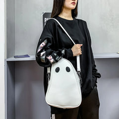 Funny Devil Ghost Crossbody Bag PU Leather Small Zipper Travel