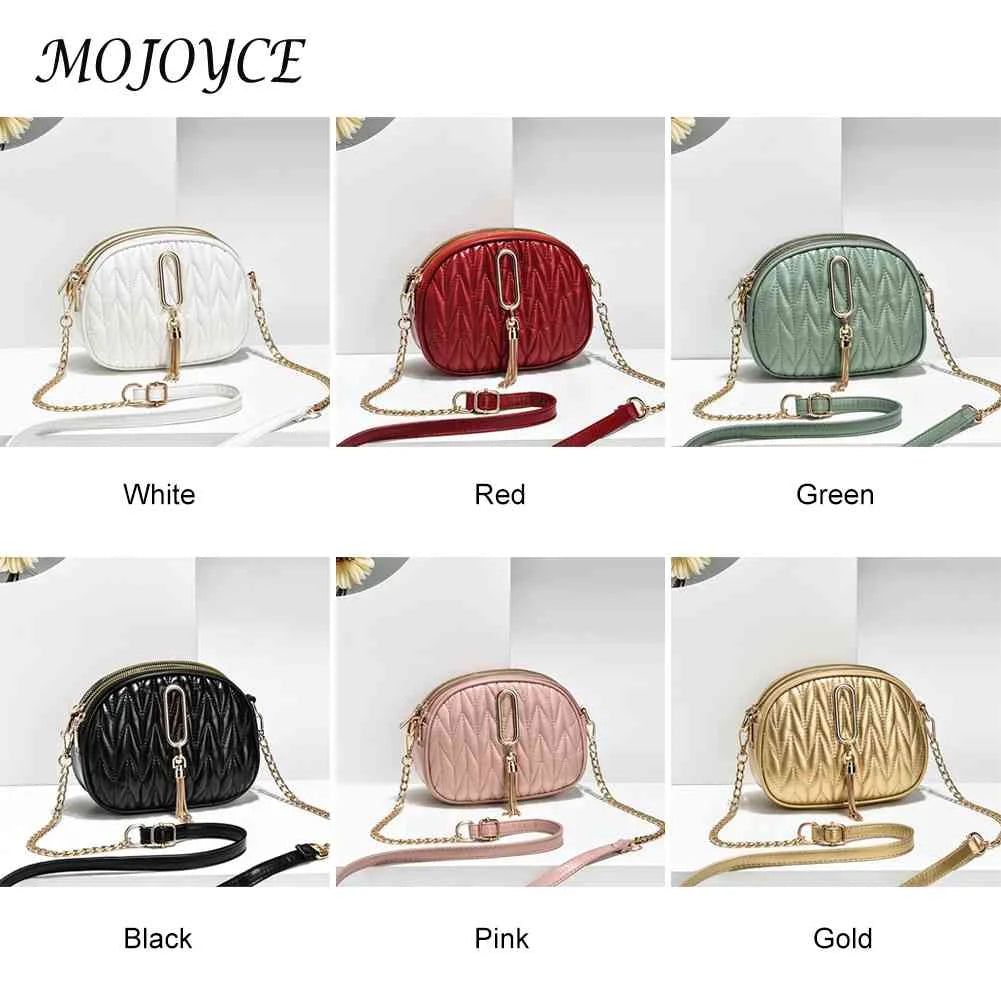 Solid Crossbody Bag with Tassel Pendant for Women