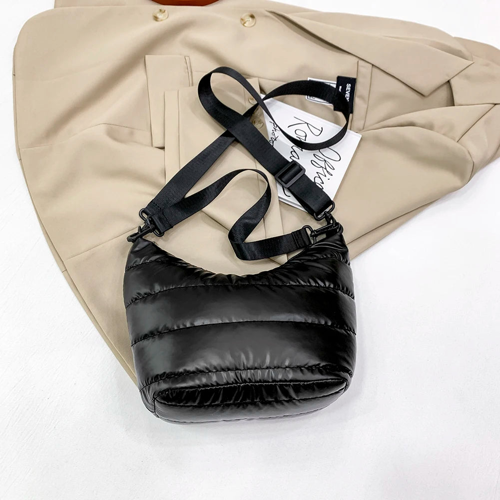 Women's Nylon Embroidery Thread Crossbody Bag