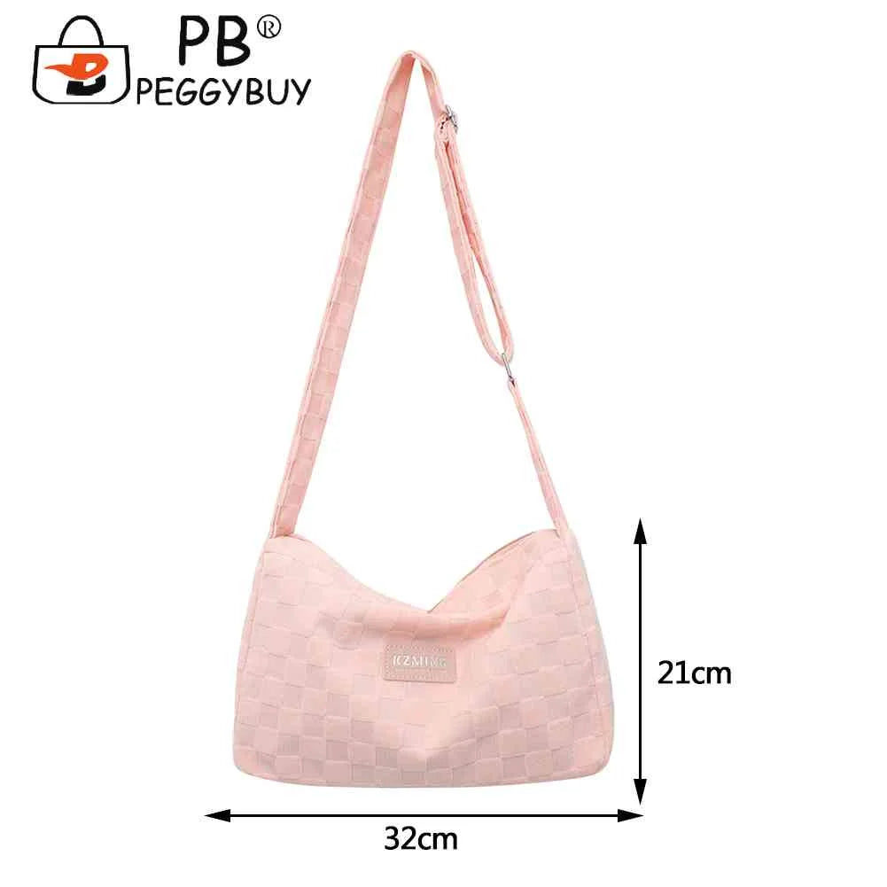 Plaid Crossbody Hand Bag for Ladies Girls