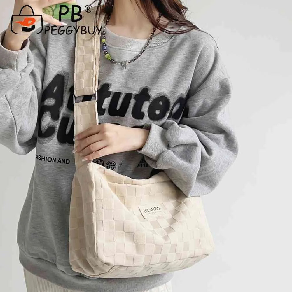 Plaid Crossbody Hand Bag for Ladies Girls