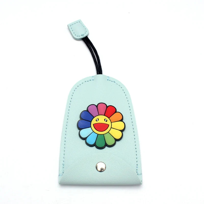 Flowers PU Leather Key Bag Holder Car Key Case